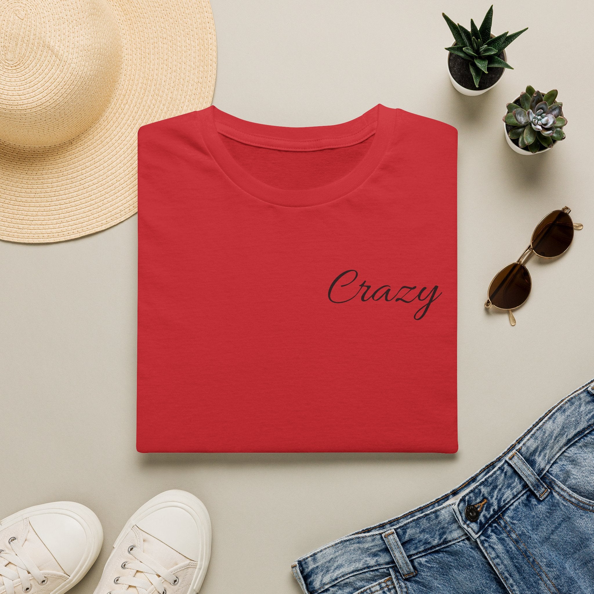 Crazy Script Tee — Minimal Script Graphic T‑Shirt