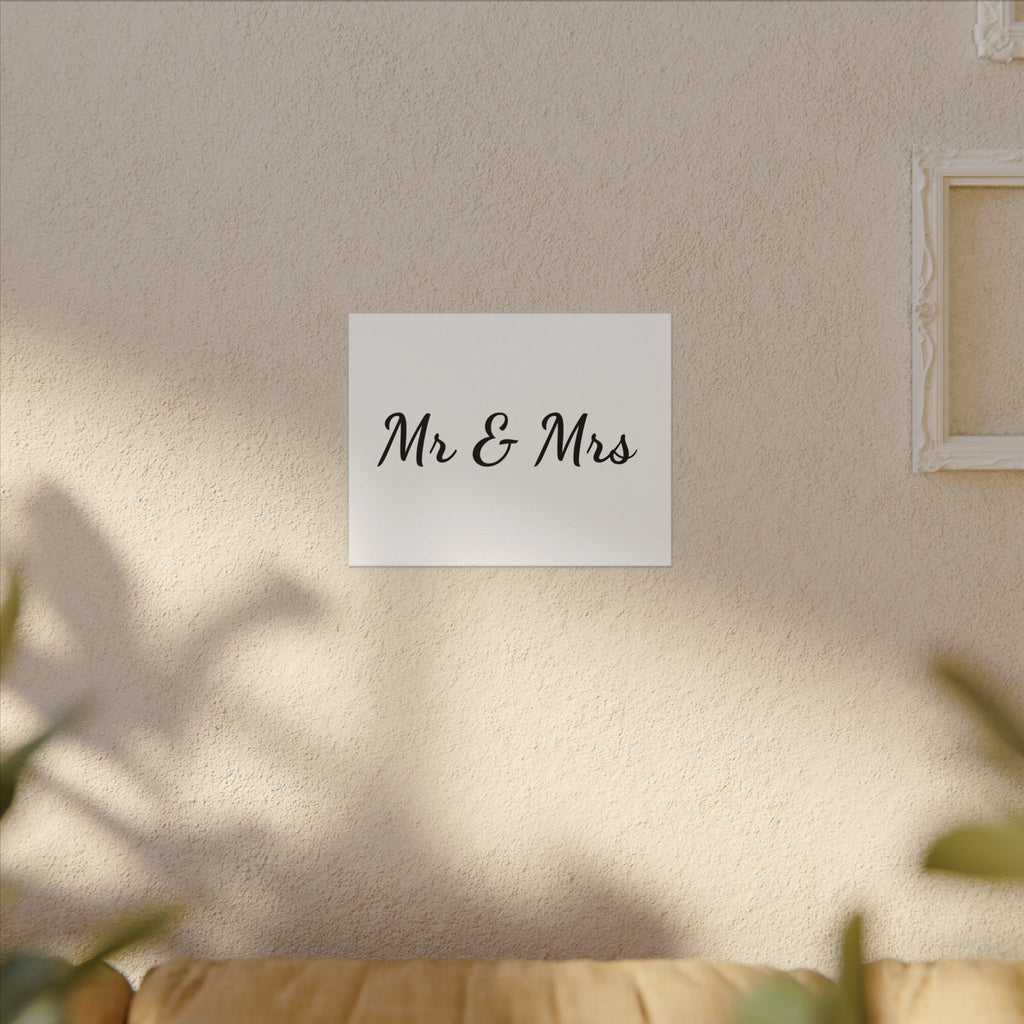 Mr & Mrs Wedding Canvas Print — Minimalist Stretched Wall Art