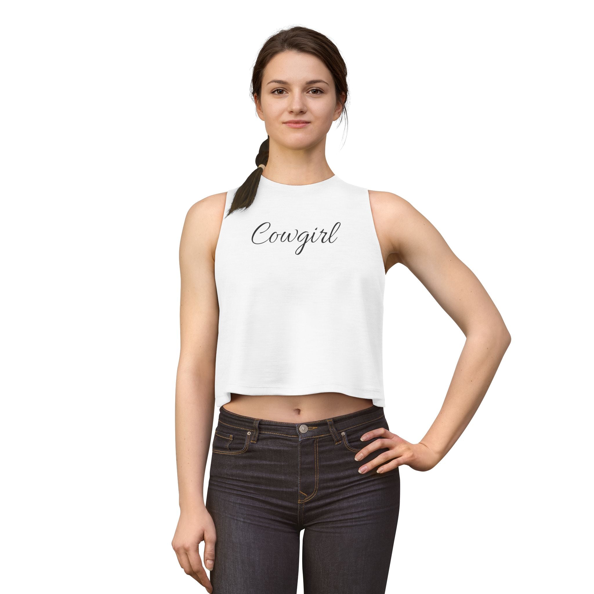 Cowgirl Crop Top — Women's Western Script Tank
