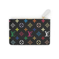 Mini Clutch Bag — Black Rainbow Monogram Coin Pouch