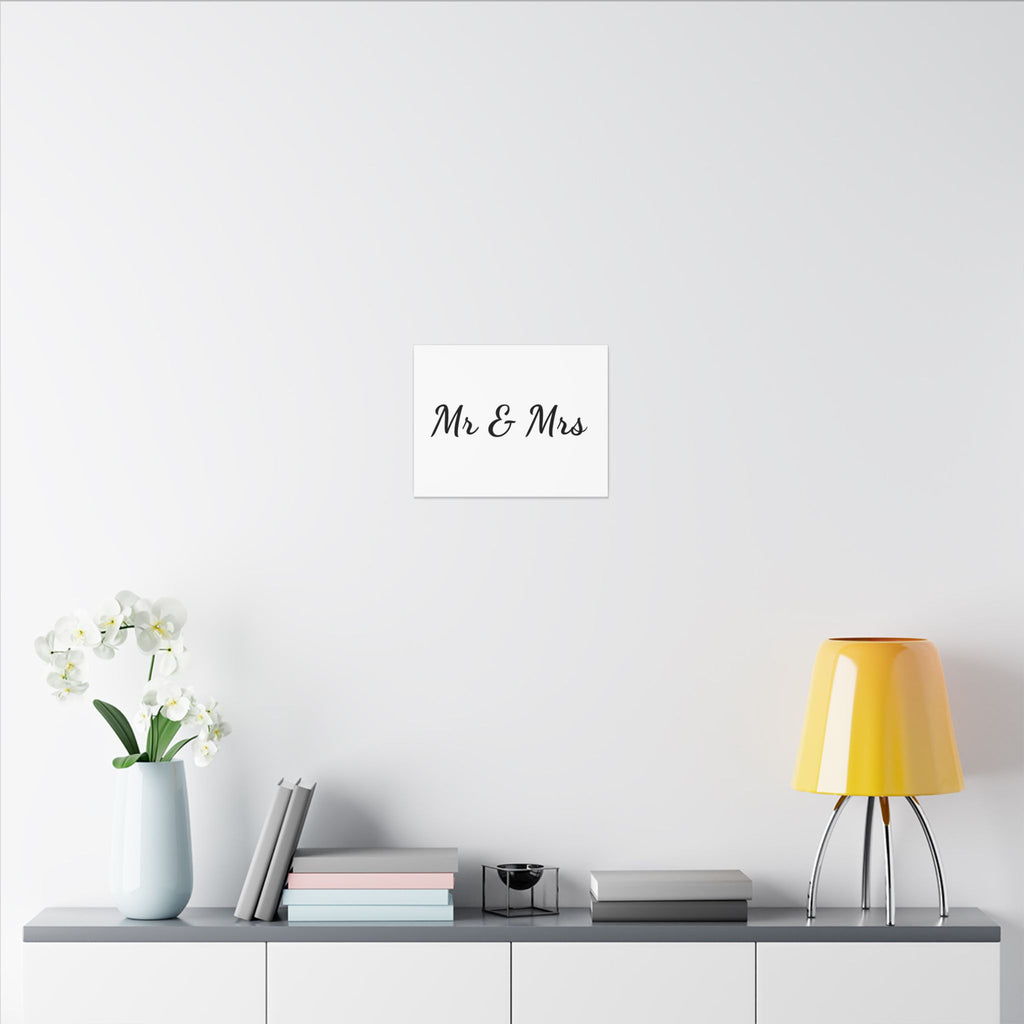 Mr & Mrs Wedding Canvas Print — Minimalist Stretched Wall Art