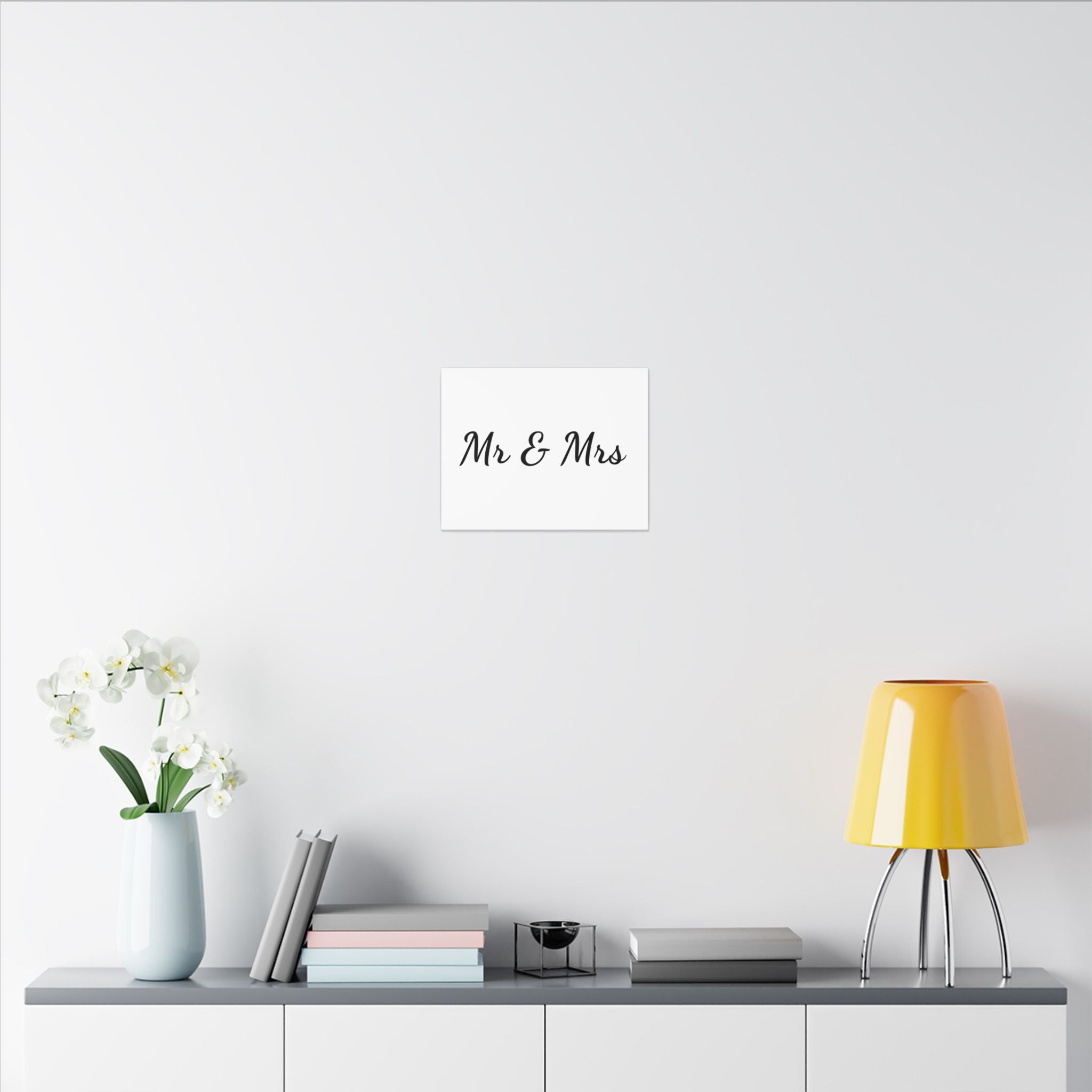 Mr & Mrs Wedding Canvas Print — Minimalist Stretched Wall Art