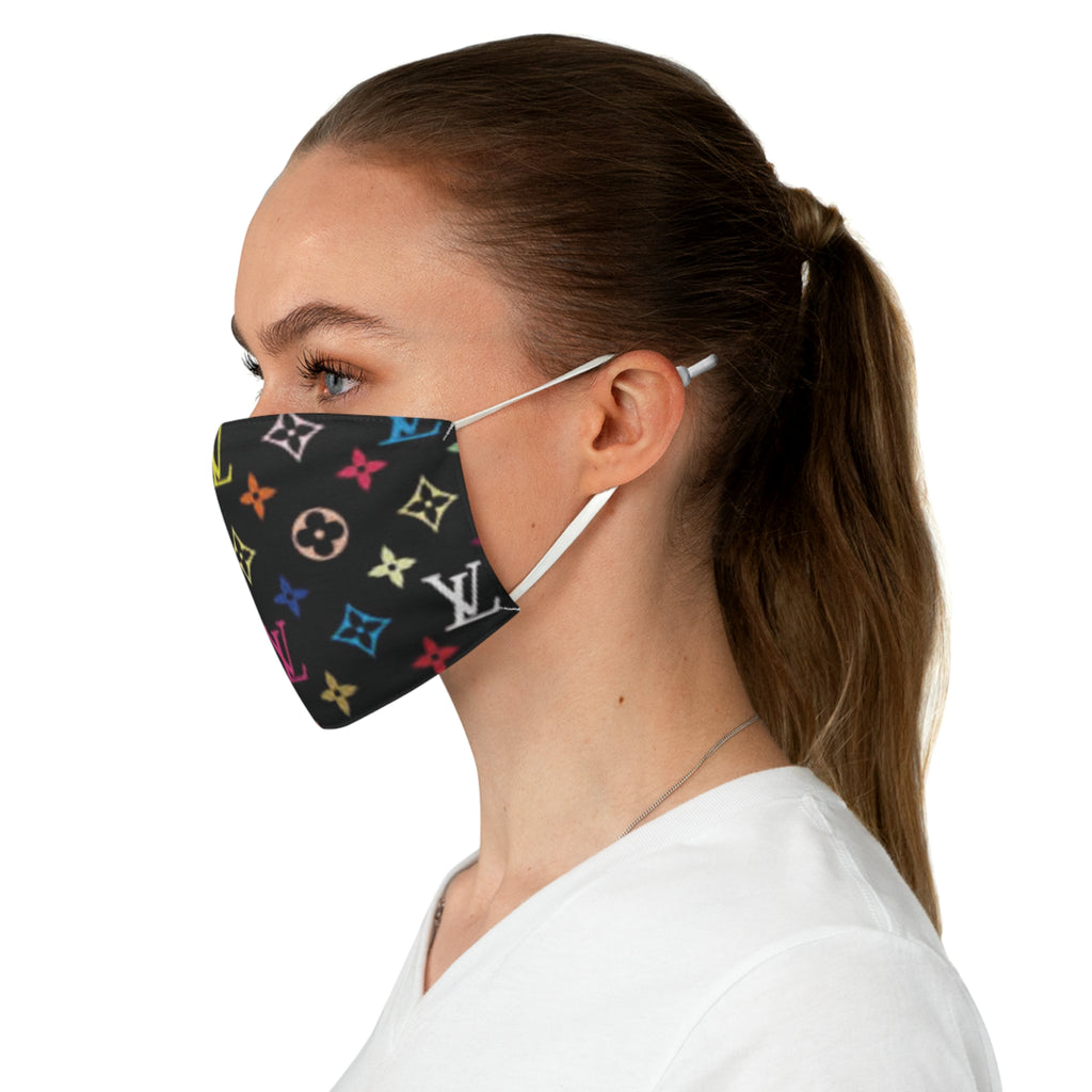 Designer-Inspired Rainbow Monogram Face Mask