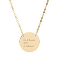 Engraved Circle Necklace — Personalized Script Pendant (Silver or Rose Gold)