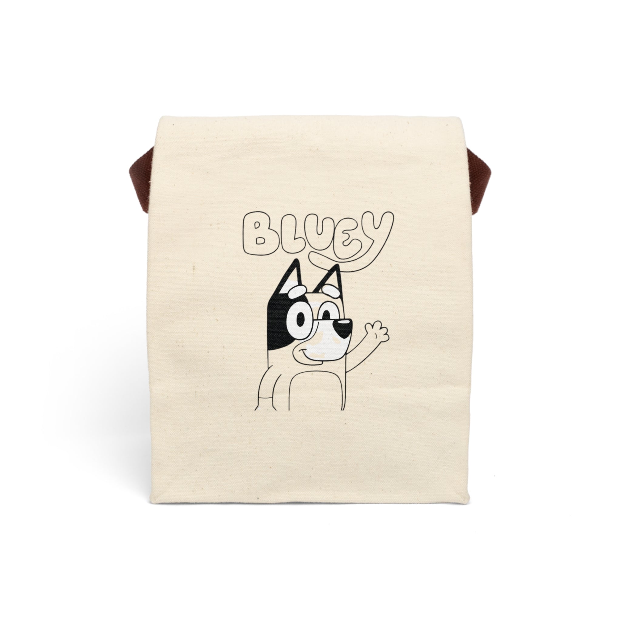 Bluey Canvas Lunch Bag — Kids Cartoon Insulated Lunch Tote with Strap