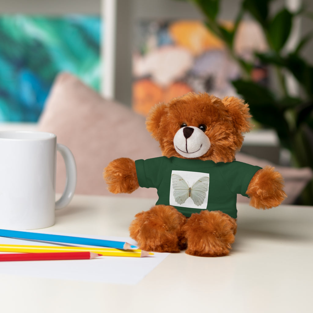 Plush Teddy Bear with Butterfly Tee — Soft Stuffed Animal Gift