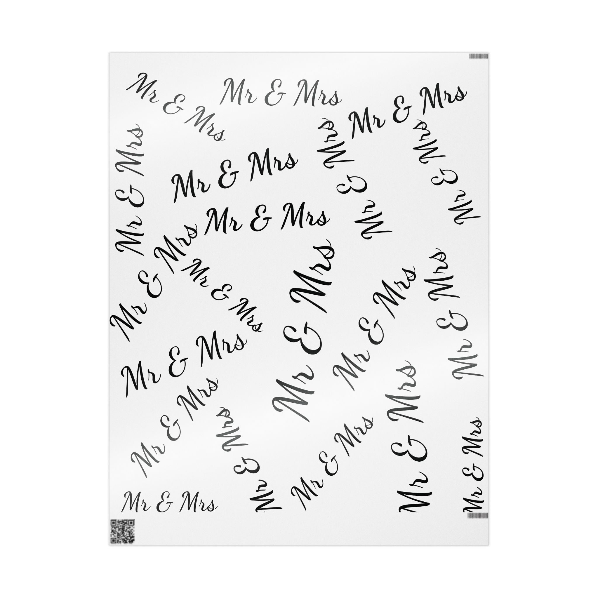 Monochrome Handwritten "Merry" Wrapping Paper Roll