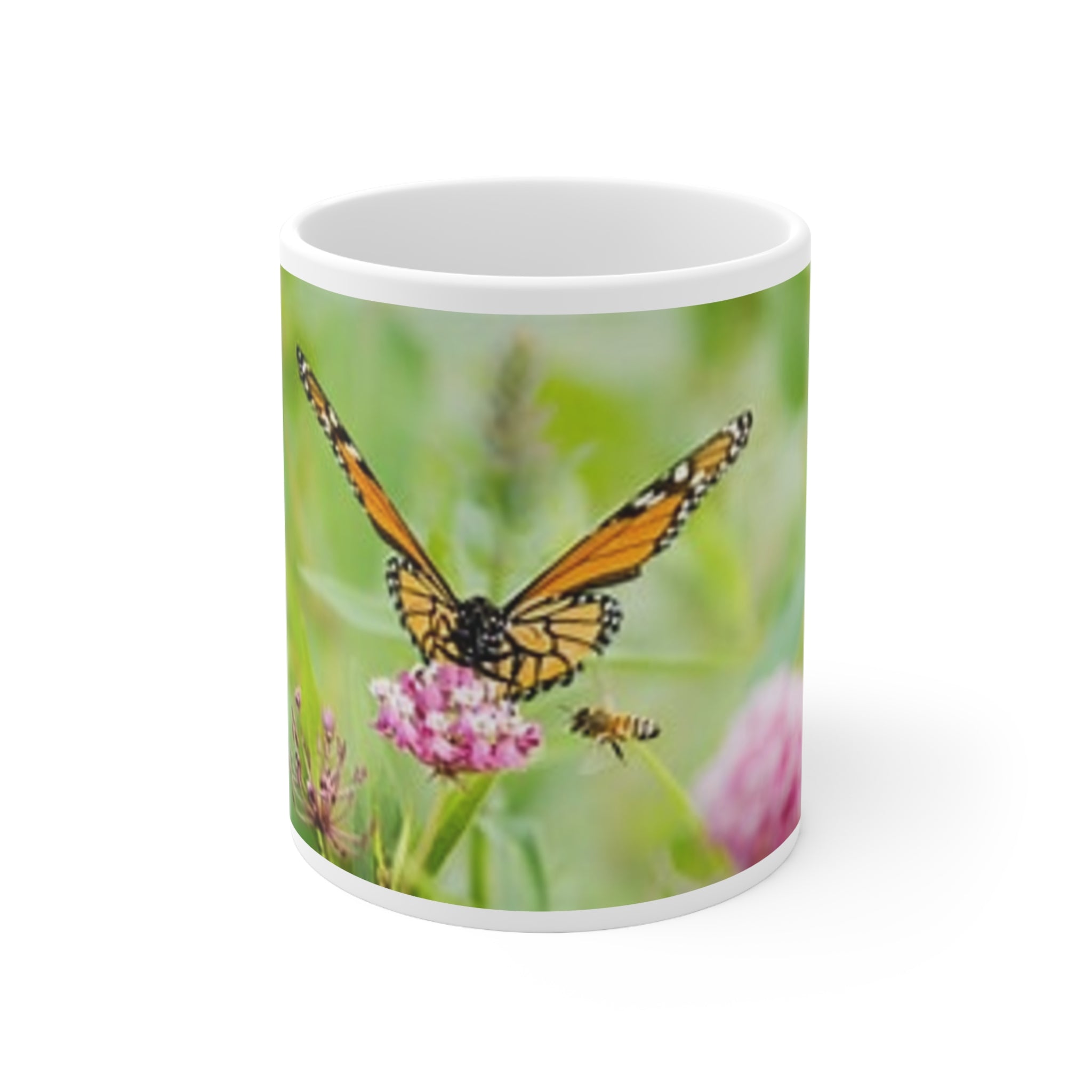 Monarch Butterfly Floral Ceramic Coffee Mug — 11oz & 15oz