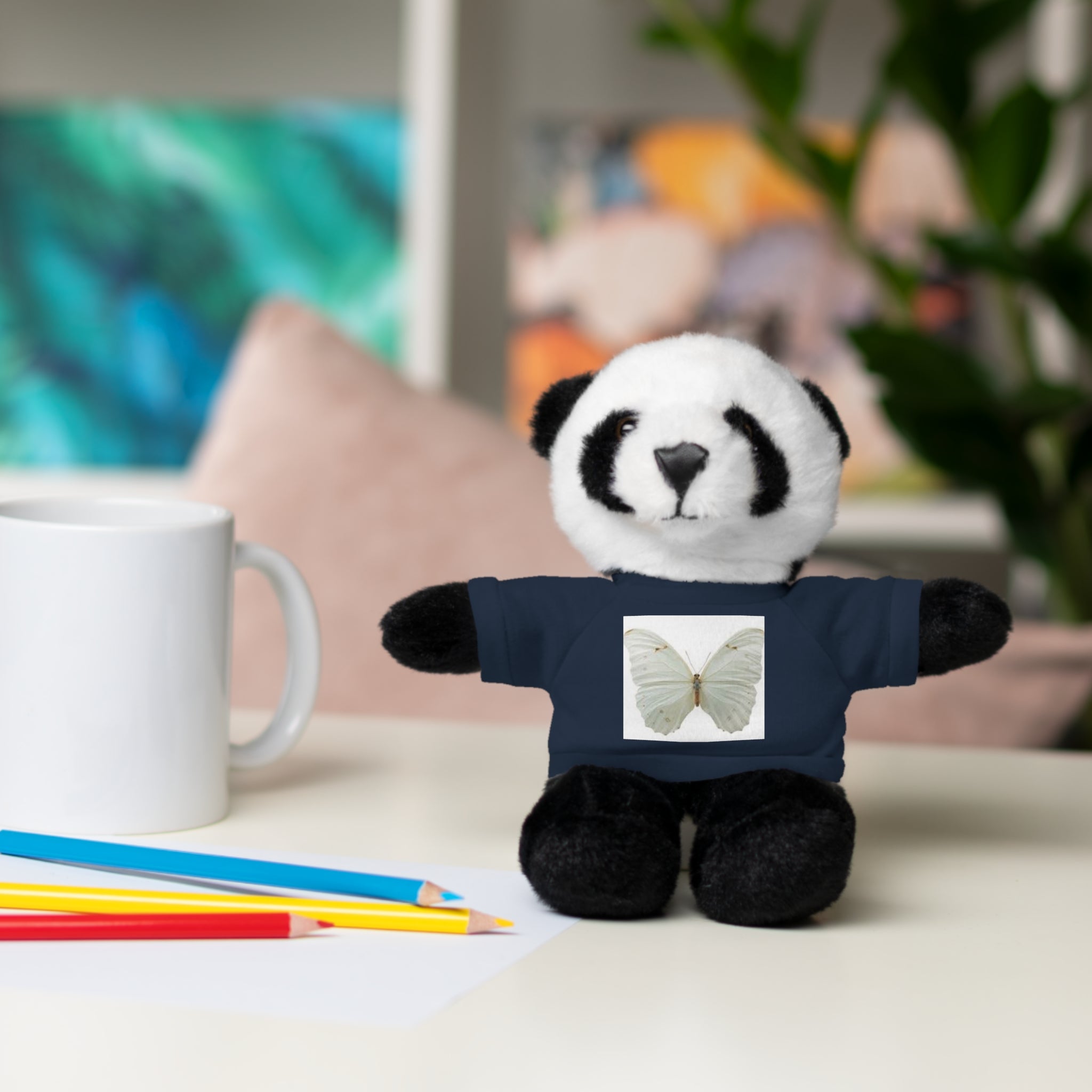 Plush Teddy Bear with Butterfly Tee — Soft Stuffed Animal Gift