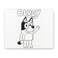 Canvas Wall Art — Black & White "Bluey" Character Print