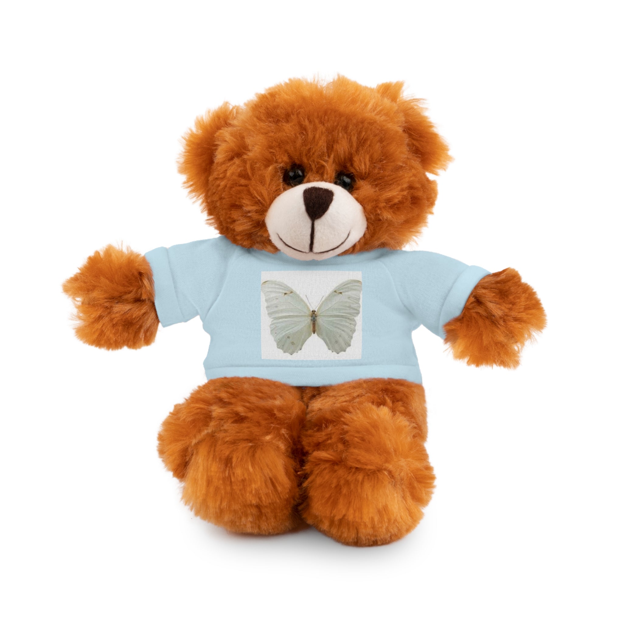 Plush Teddy Bear with Butterfly Tee — Soft Stuffed Animal Gift