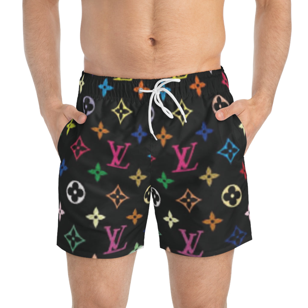 Colorful Designer Logo Swim Trunks
