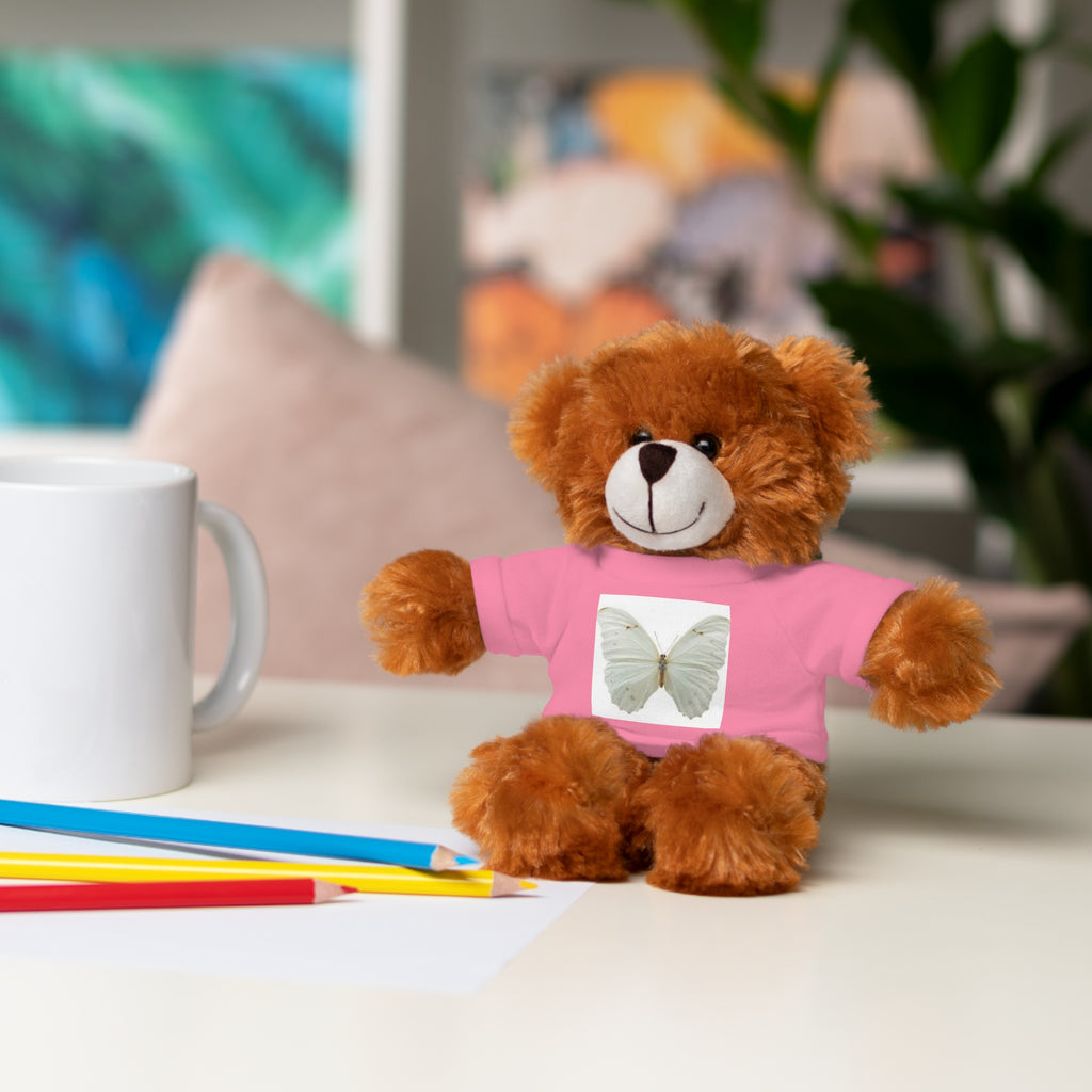 Plush Teddy Bear with Butterfly Tee — Soft Stuffed Animal Gift