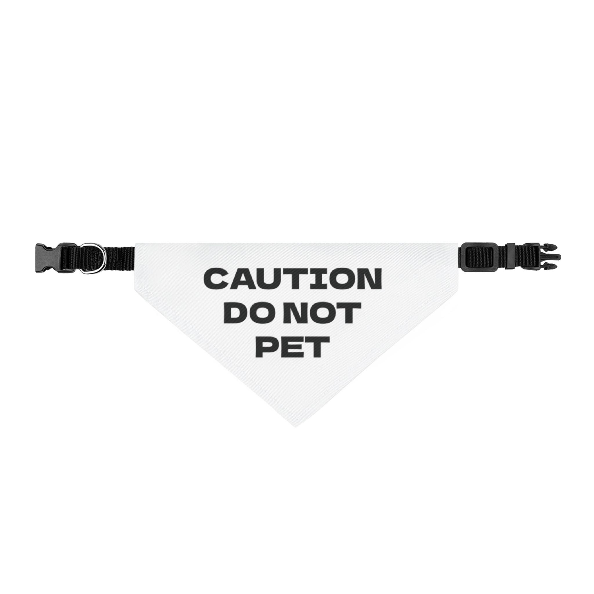 Clip-On Pet Bandana — "Caution Do Not Pet" No-Pet Safety Bandana for Dogs & Cats
