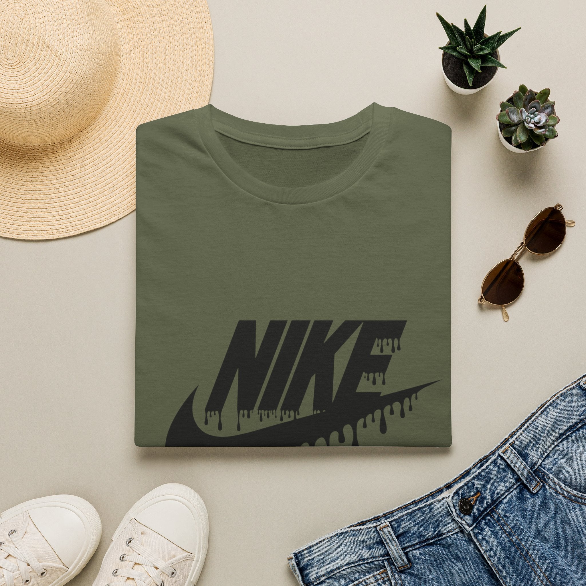 Drip Logo T‑Shirt — Black 'NIKE' Dripping Swoosh Graphic Tee