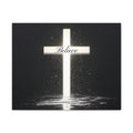 Believe Cross Canvas Wall Art – Inspirational Christian Canvas Print
