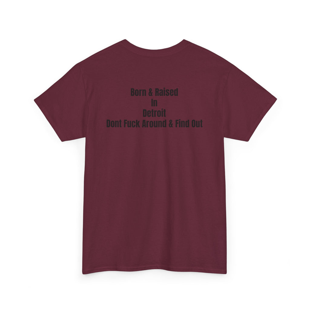Detroit Born & Raised T‑Shirt — 'Born & Raised in Detroit, Don't F**k Around & Find Out' City Pride Tee