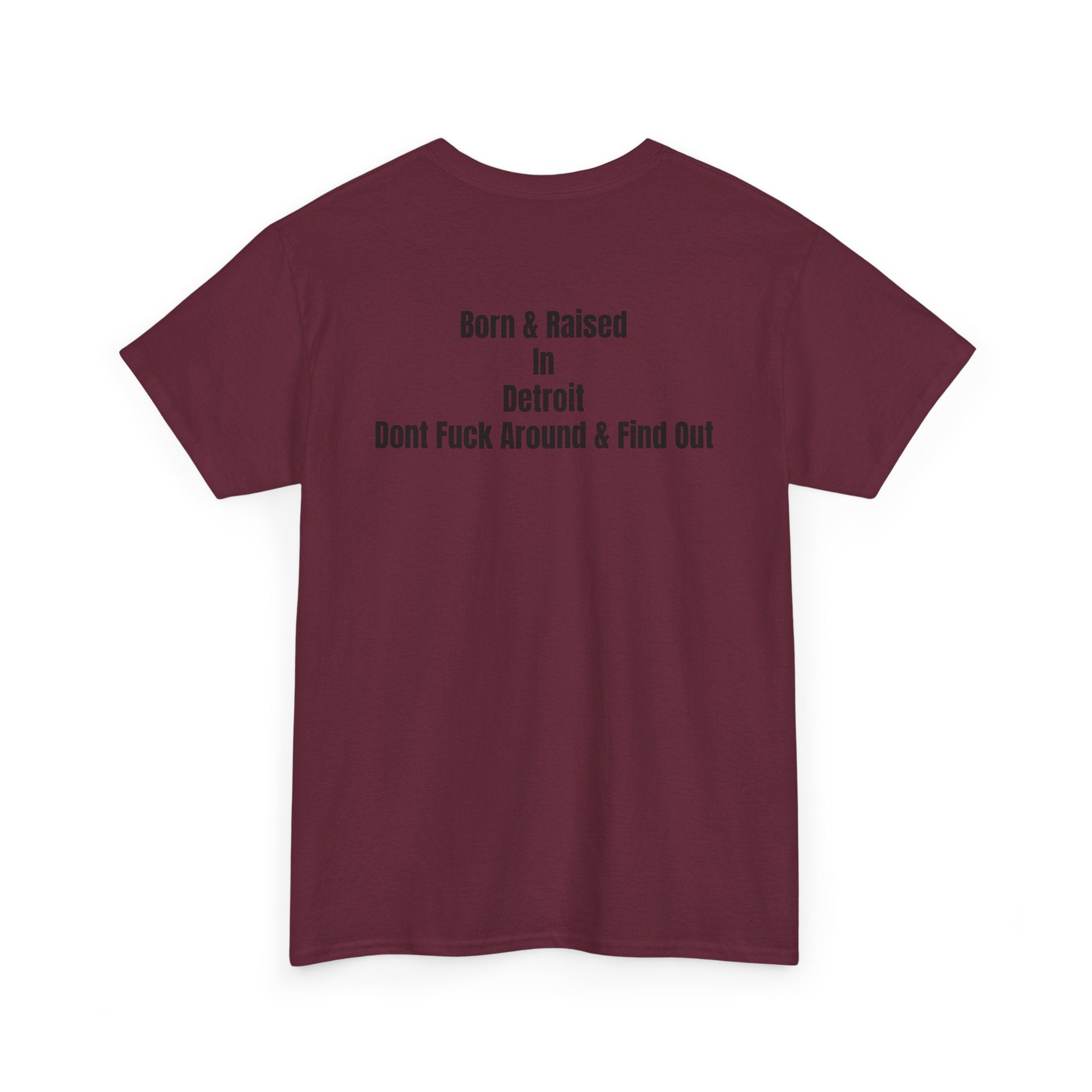 Detroit Born & Raised T‑Shirt — 'Born & Raised in Detroit, Don't F**k Around & Find Out' City Pride Tee
