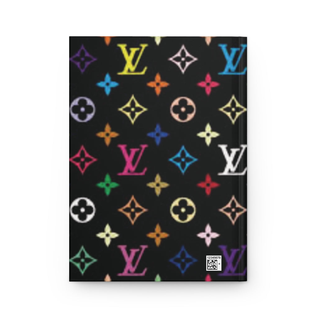 Rainbow Monogram Hardcover Journal — Luxury-Inspired Black Notebook