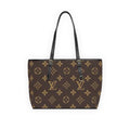 Monogram PU Leather Shoulder Bag - Classic Brown LV Pattern Tote
