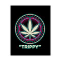 Psychedelic Cannabis Poster – "TRIPPY" Retro Leaf Wall Art