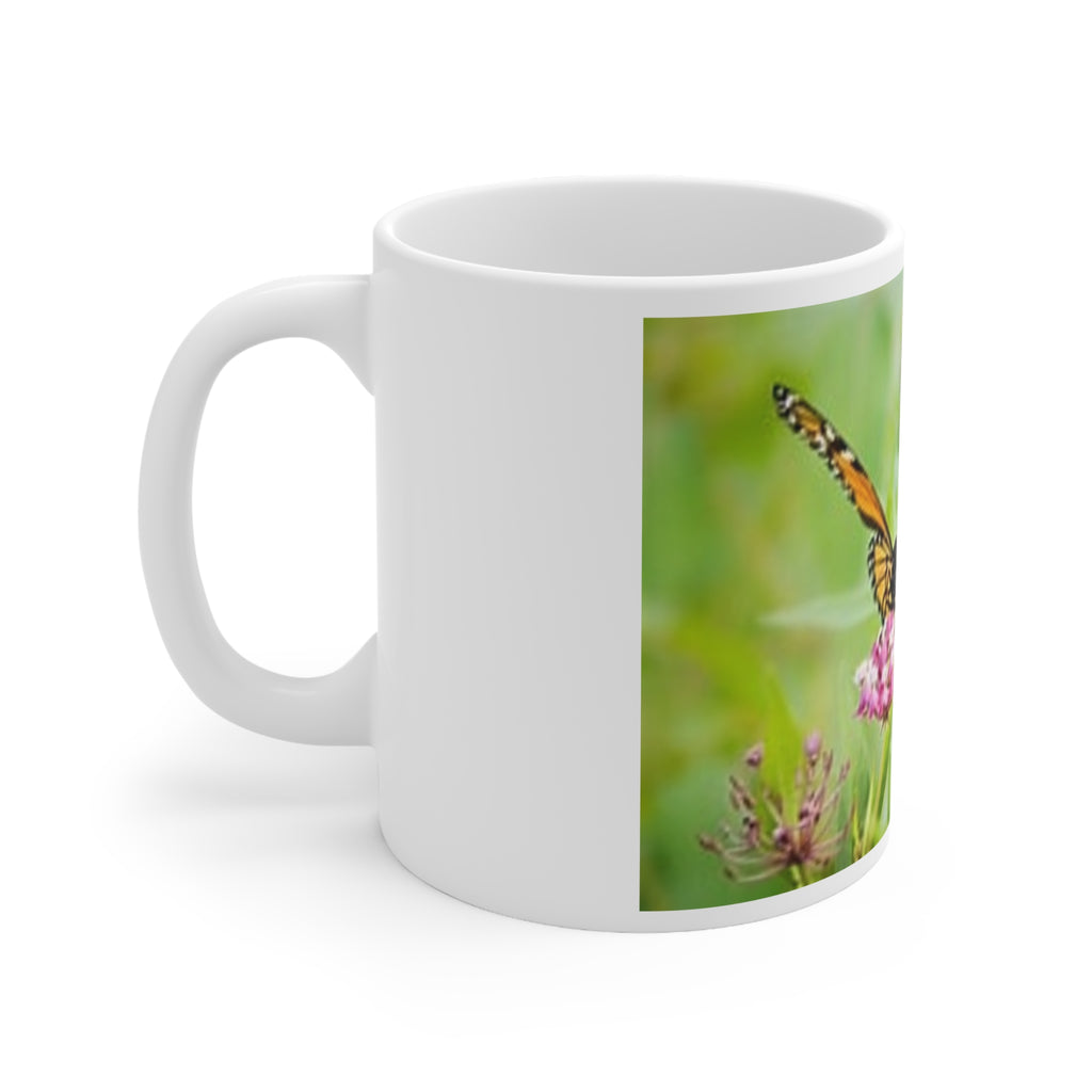 Monarch Butterfly Floral Ceramic Coffee Mug — 11oz & 15oz