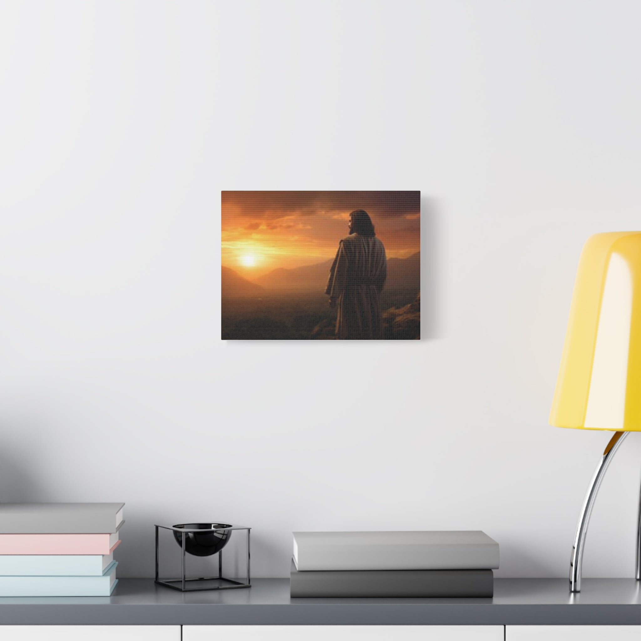 Inspirational Jesus Sunrise Matte Canvas Print — Religious Wall Art for Home & Church