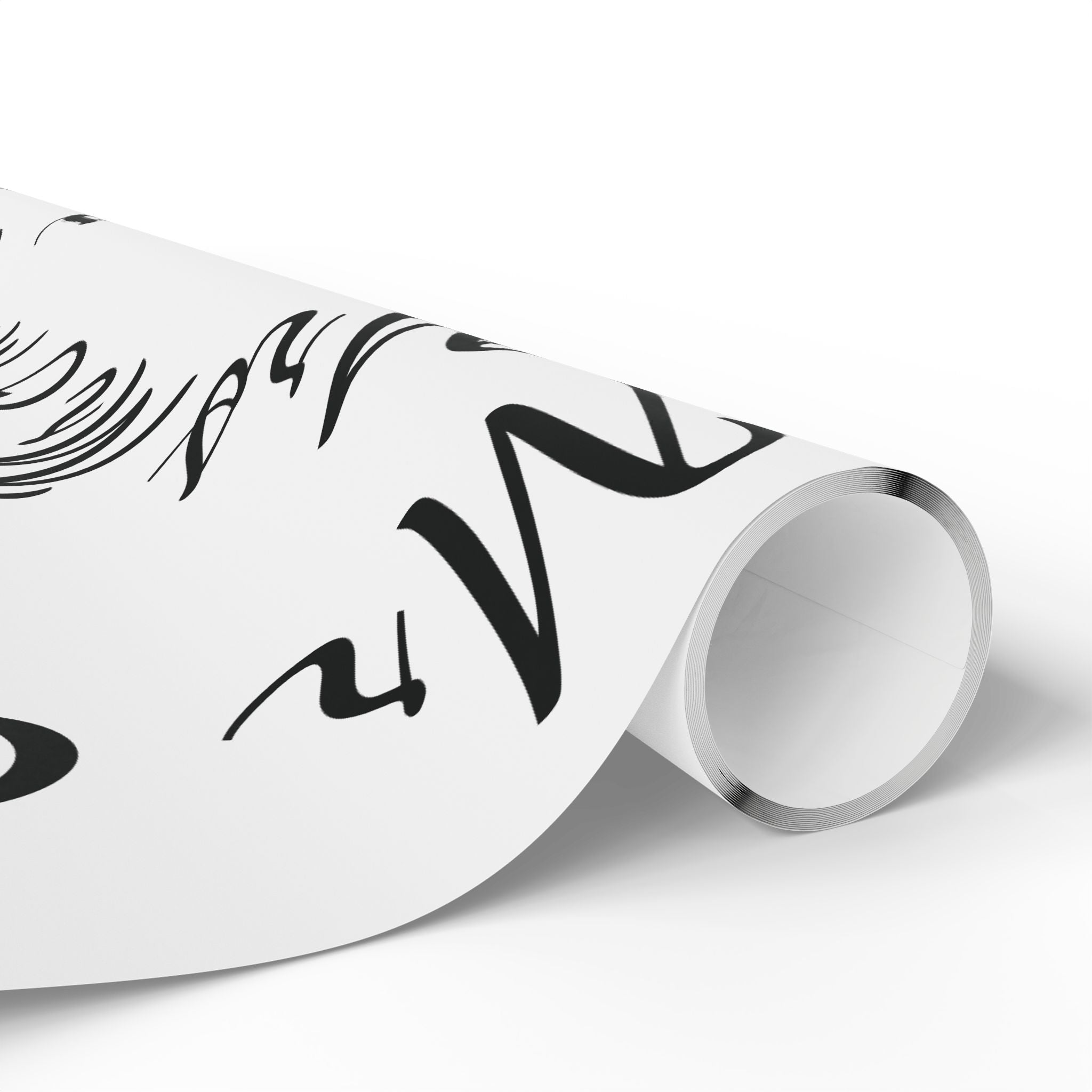 Monochrome Handwritten "Merry" Wrapping Paper Roll