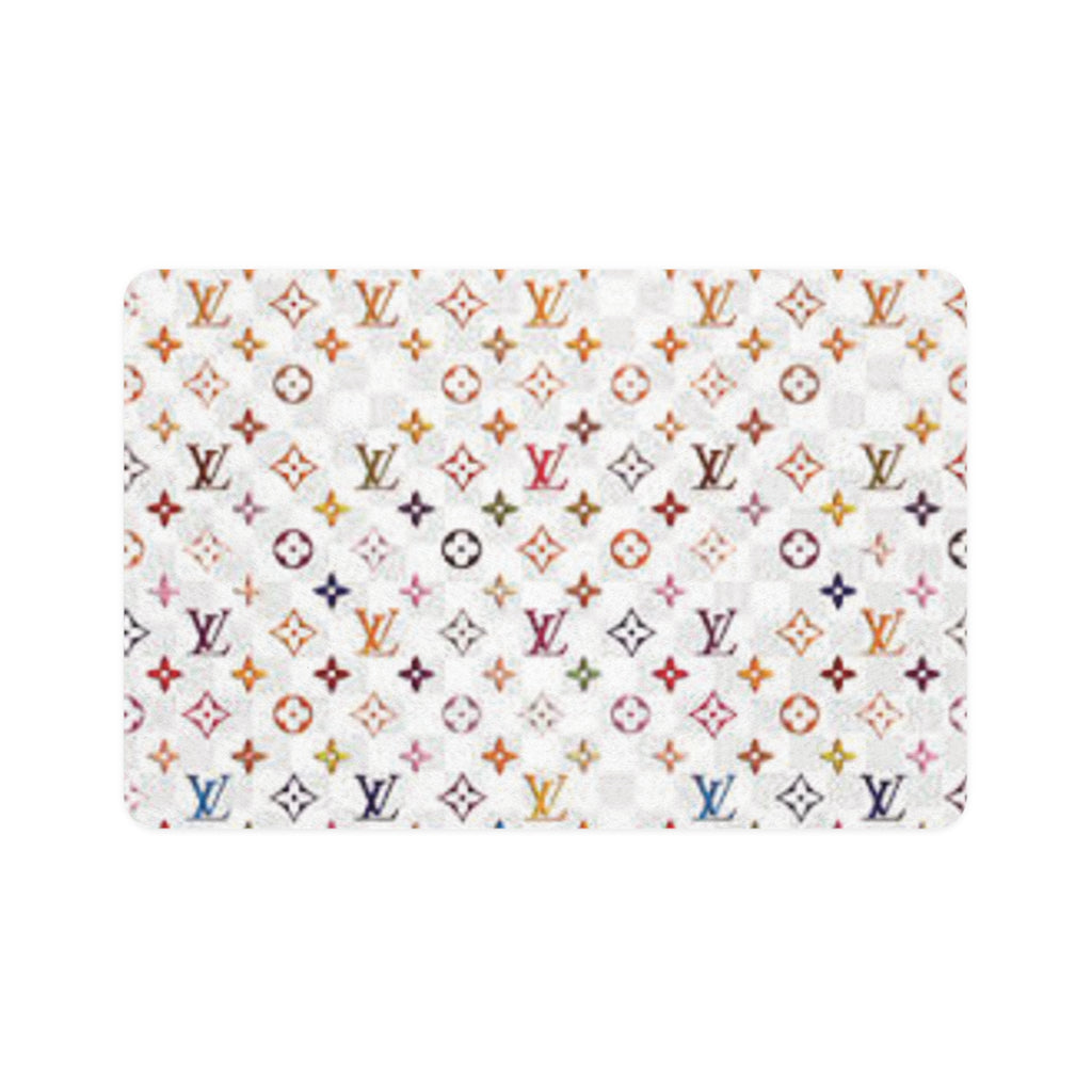 Designer Pattern Pet Food Mat (12x18) — Luxury Monogram Non-Slip Feeding Mat