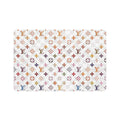 Designer Pattern Pet Food Mat (12x18) — Luxury Monogram Non-Slip Feeding Mat