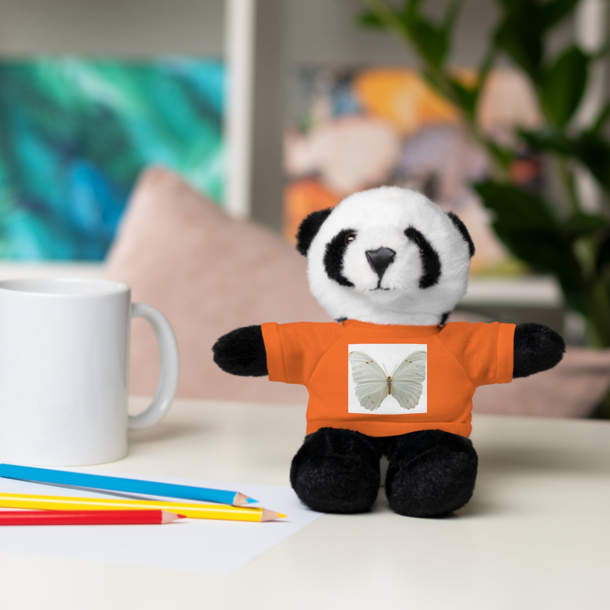 Plush Teddy Bear with Butterfly Tee — Soft Stuffed Animal Gift