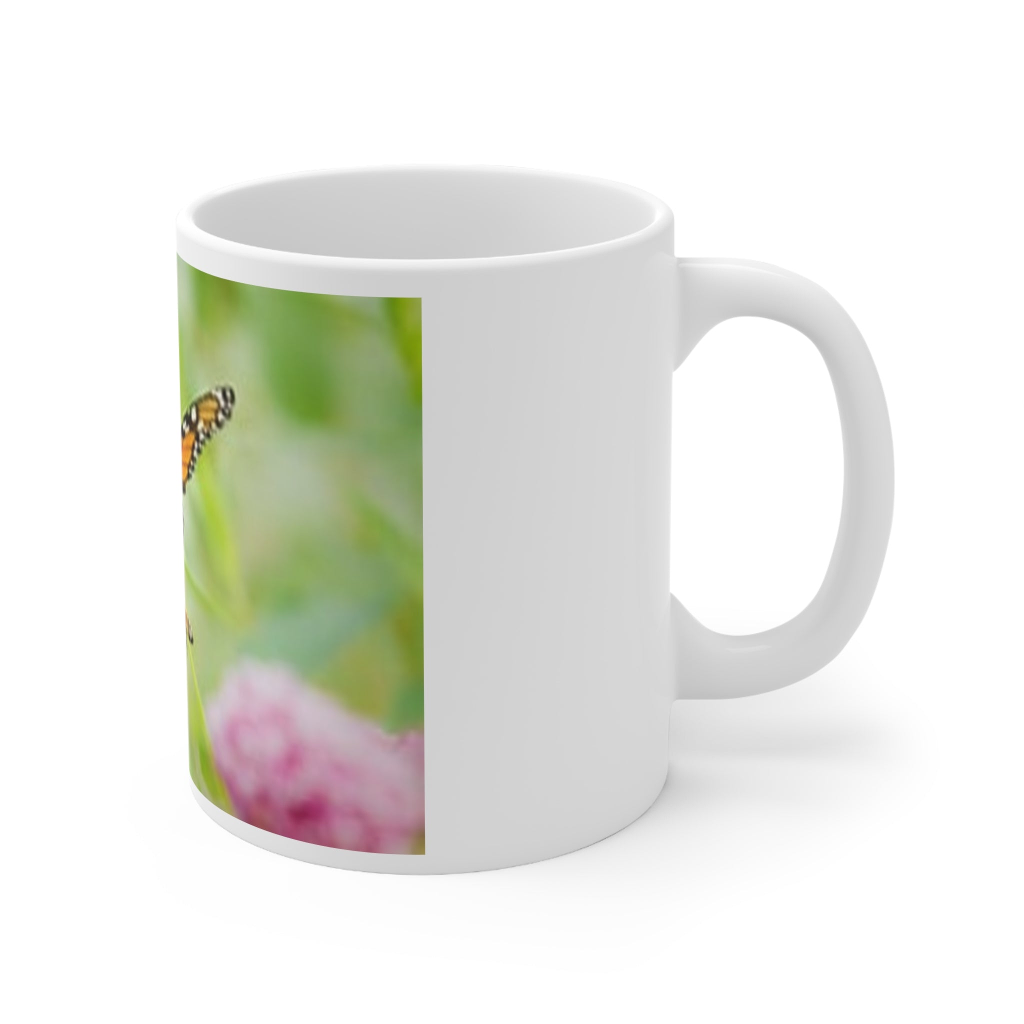 Monarch Butterfly Floral Ceramic Coffee Mug — 11oz & 15oz