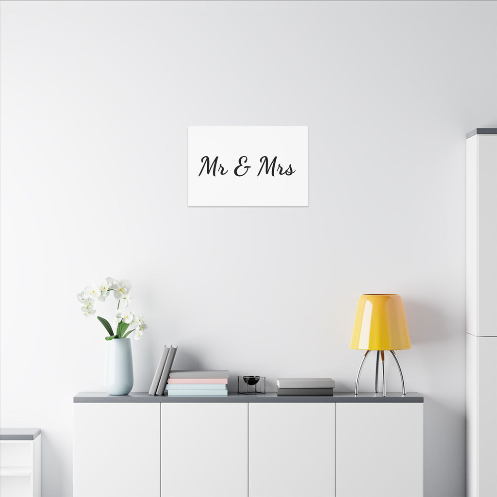 Mr & Mrs Wedding Canvas Print — Minimalist Stretched Wall Art