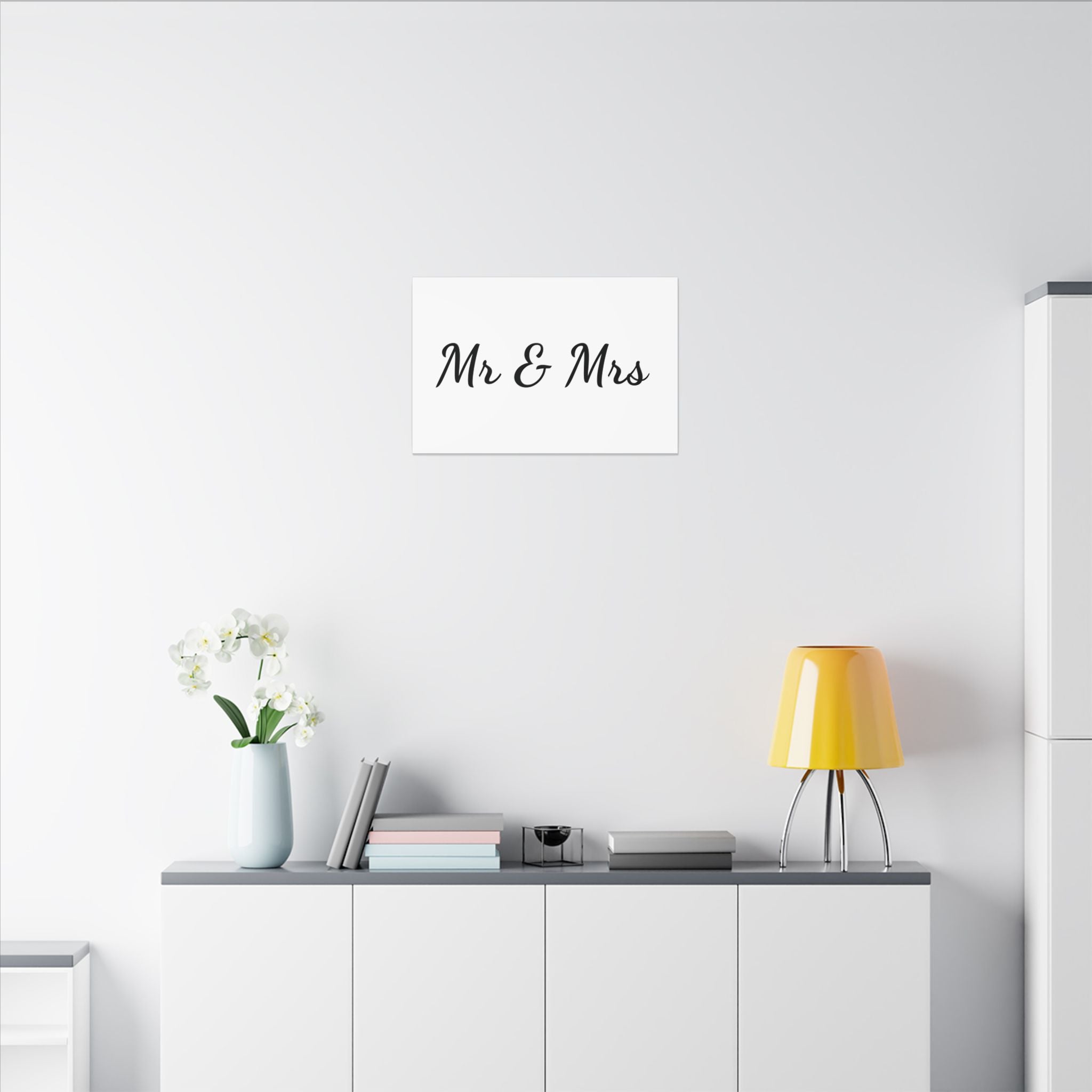 Mr & Mrs Wedding Canvas Print — Minimalist Stretched Wall Art