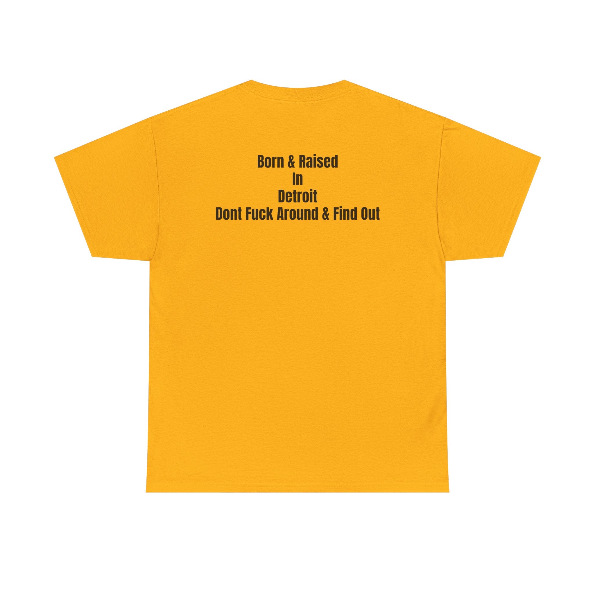 Detroit Born & Raised T‑Shirt — 'Born & Raised in Detroit, Don't F**k Around & Find Out' City Pride Tee