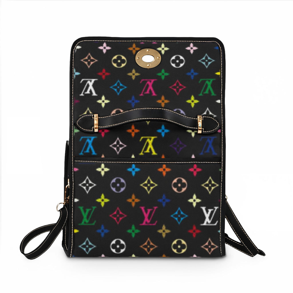 Designer-Inspired Canvas Handbag — Multicolor Monogram Waterproof Bag