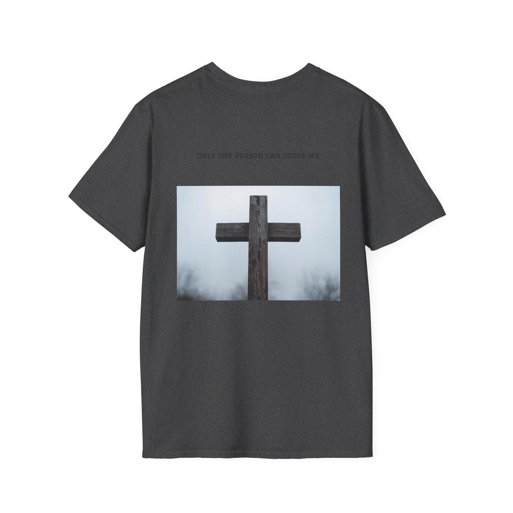 Cross Photo T-Shirt — "Only One Person Can Judge Me" Christian Tee