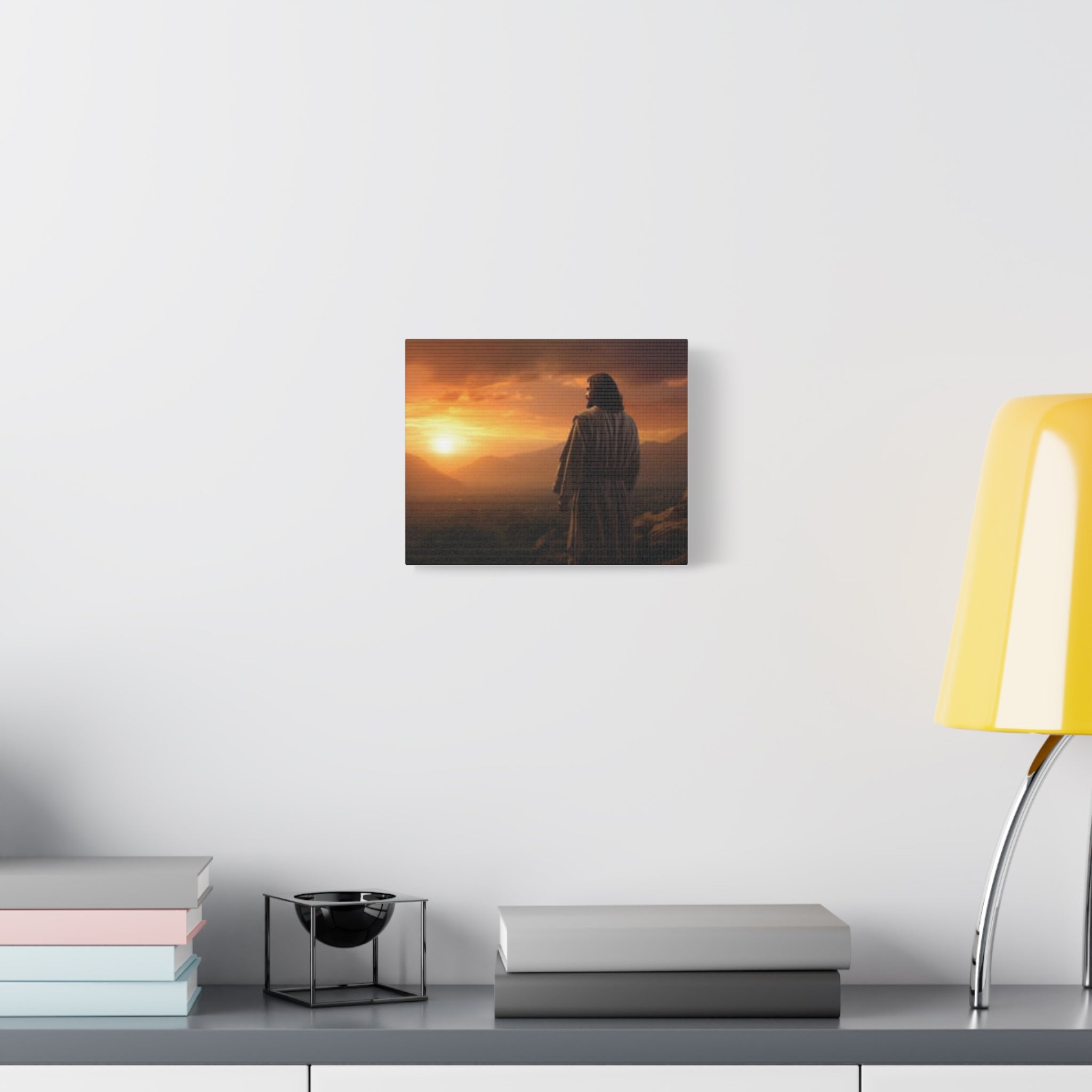Inspirational Jesus Sunrise Matte Canvas Print — Religious Wall Art for Home & Church