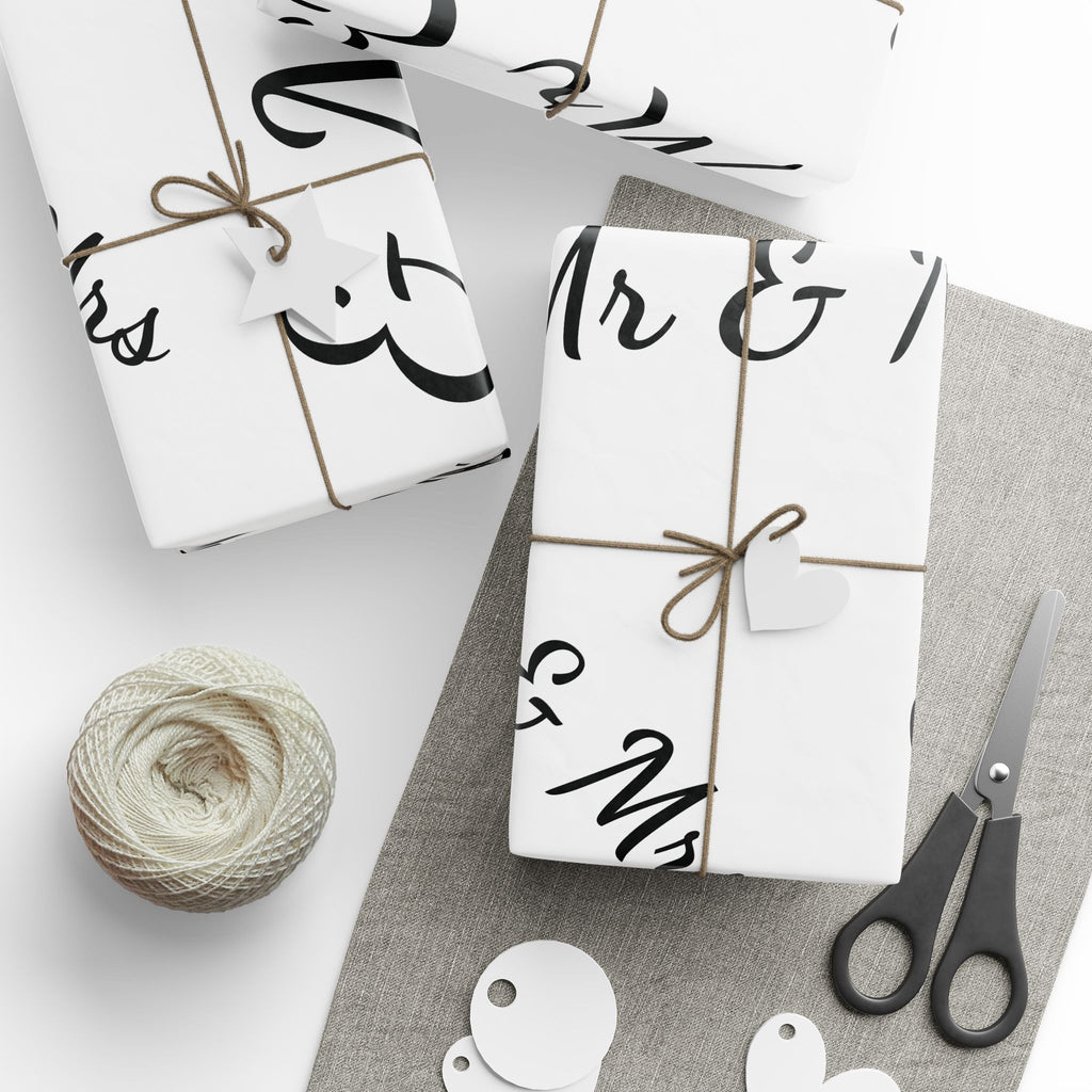 Monochrome Handwritten "Merry" Wrapping Paper Roll