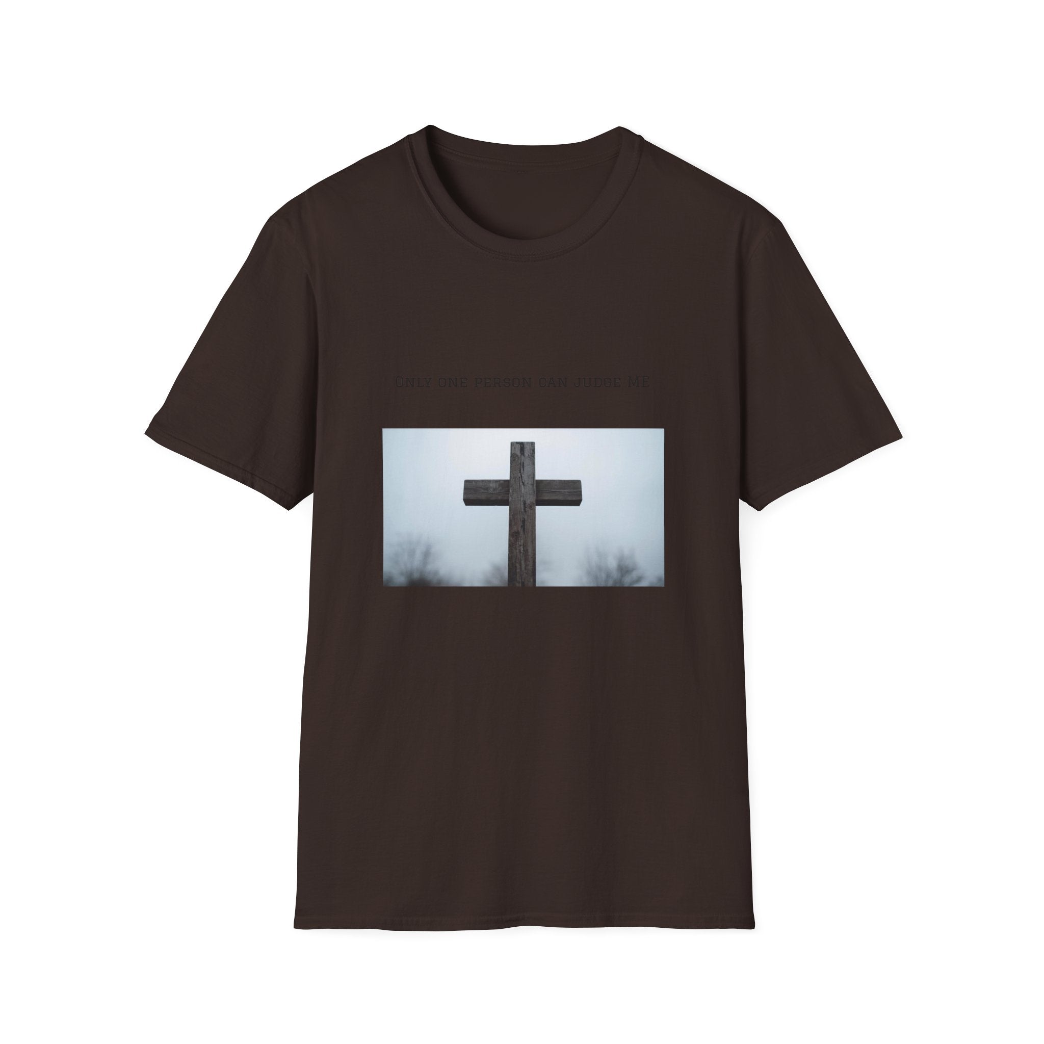 Cross Photo T-Shirt — "Only One Person Can Judge Me" Christian Tee