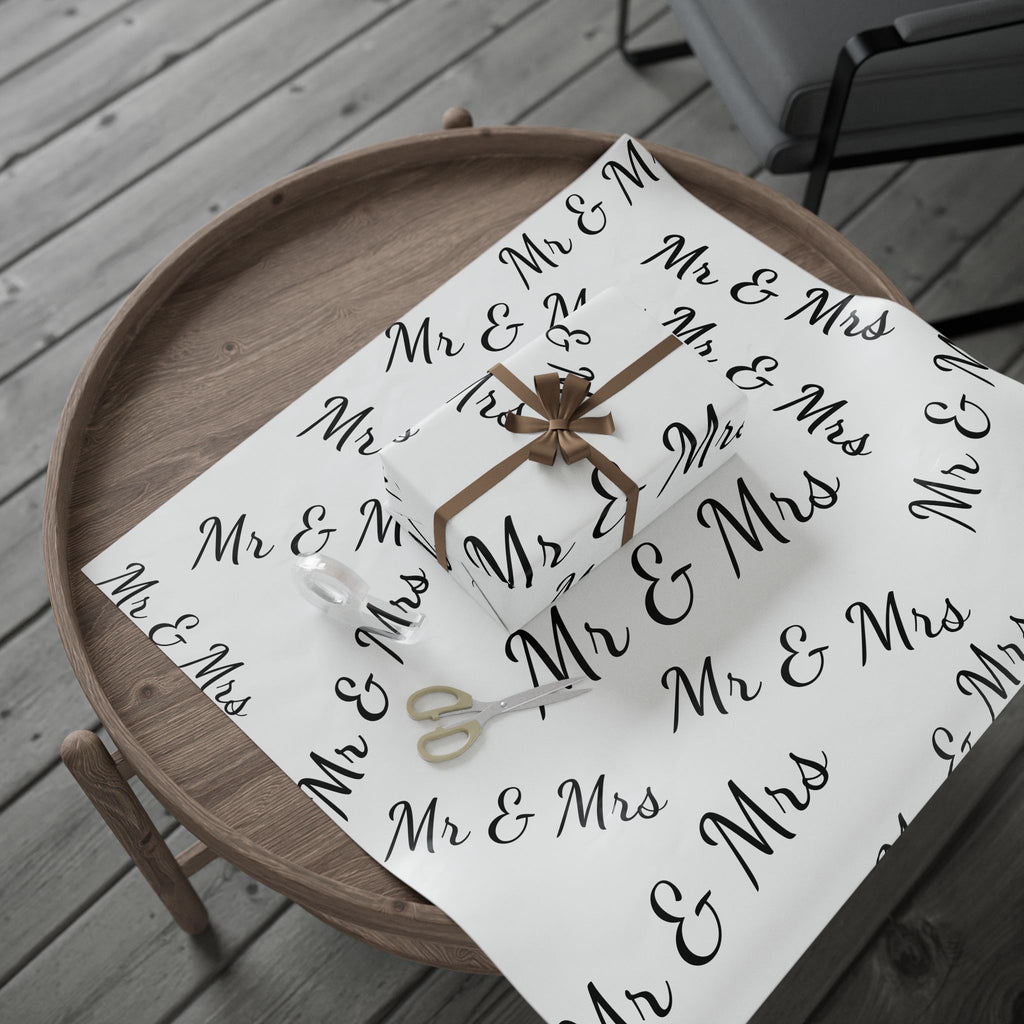 Monochrome Handwritten "Merry" Wrapping Paper Roll