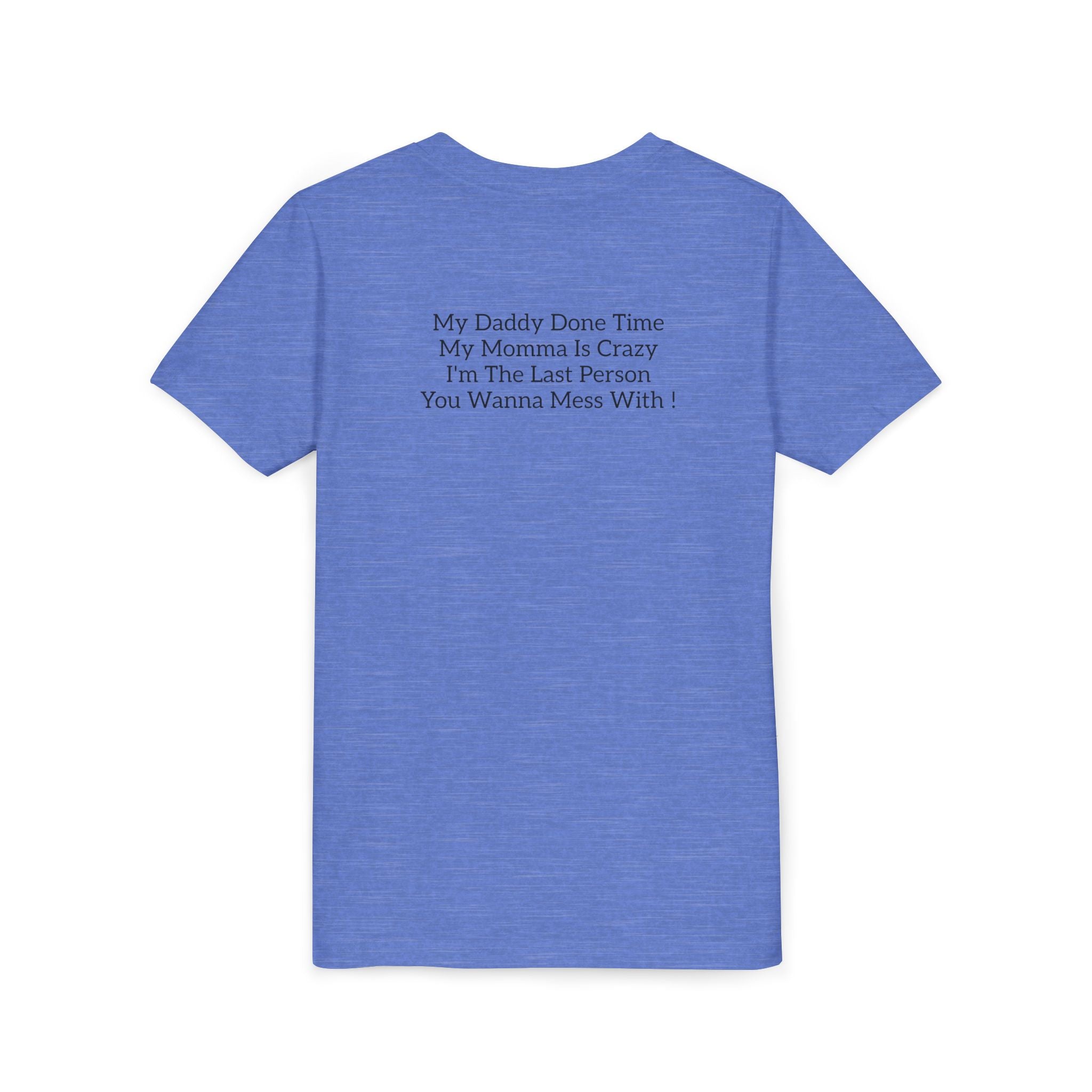 Youth Tee "Caution..." Back Quote — Protective Family Message Shirt