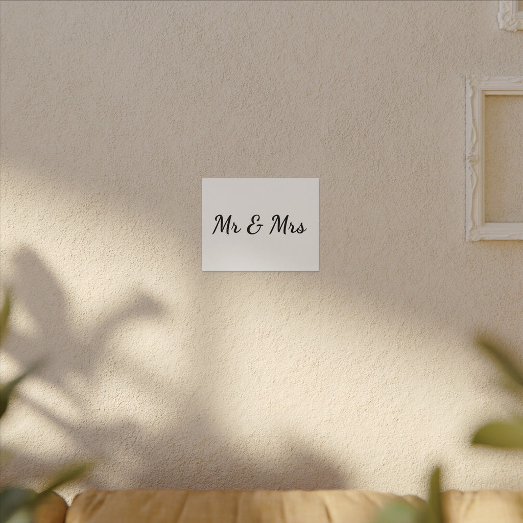 Mr & Mrs Wedding Canvas Print — Minimalist Stretched Wall Art