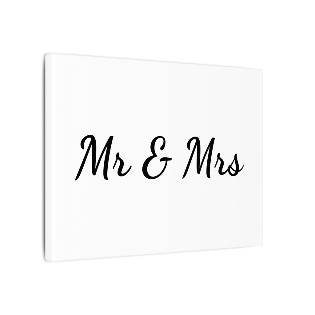 Mr & Mrs Wedding Canvas Print — Minimalist Stretched Wall Art