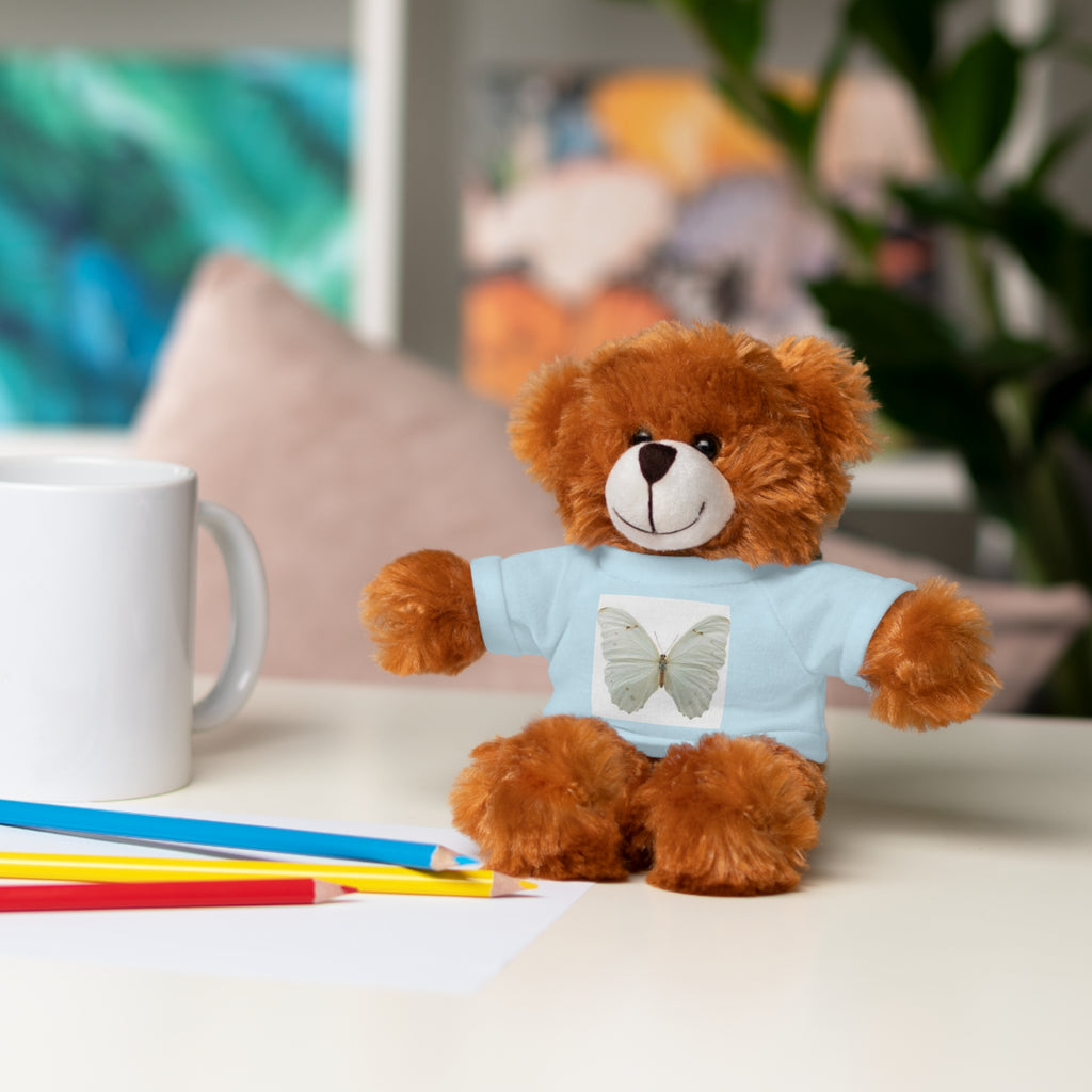 Plush Teddy Bear with Butterfly Tee — Soft Stuffed Animal Gift