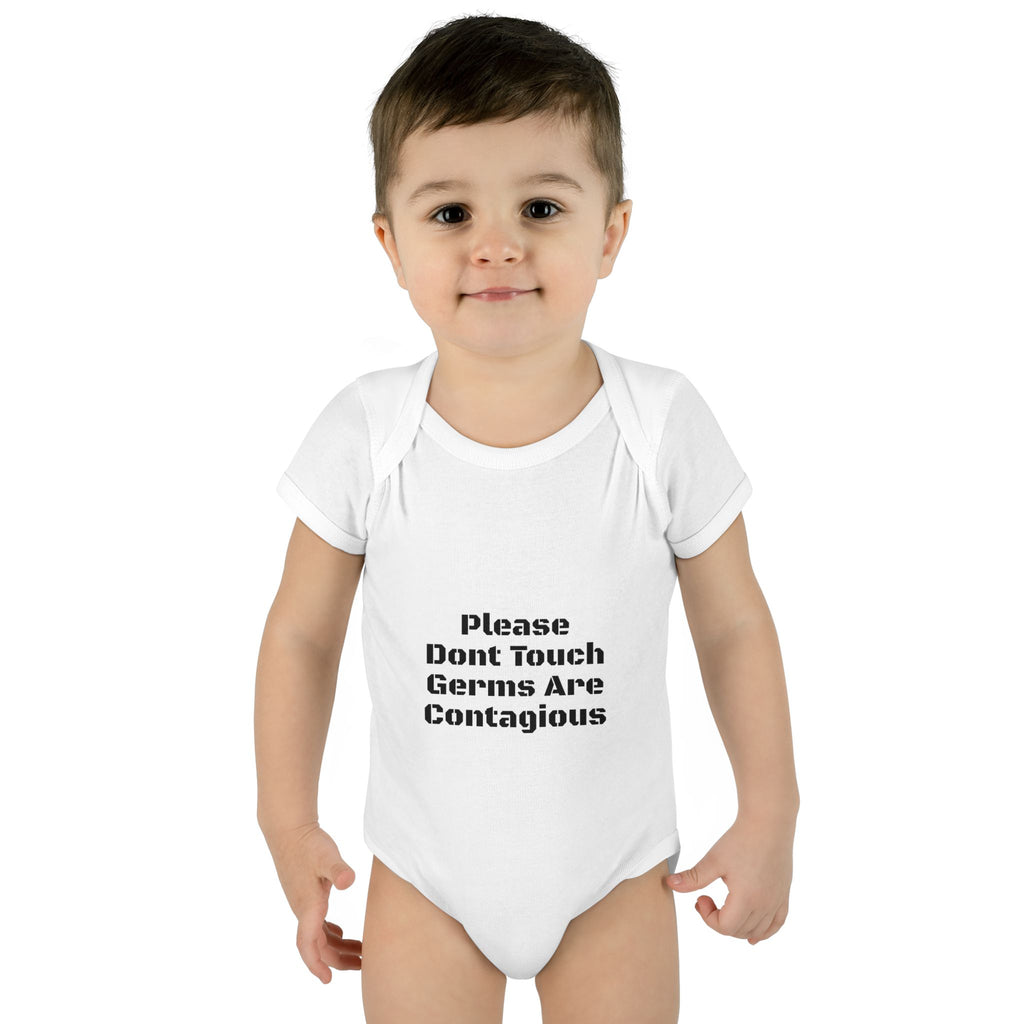 Infant Bodysuit - "Please Don’t Touch Germs Are Contagious" Funny Baby Onesie