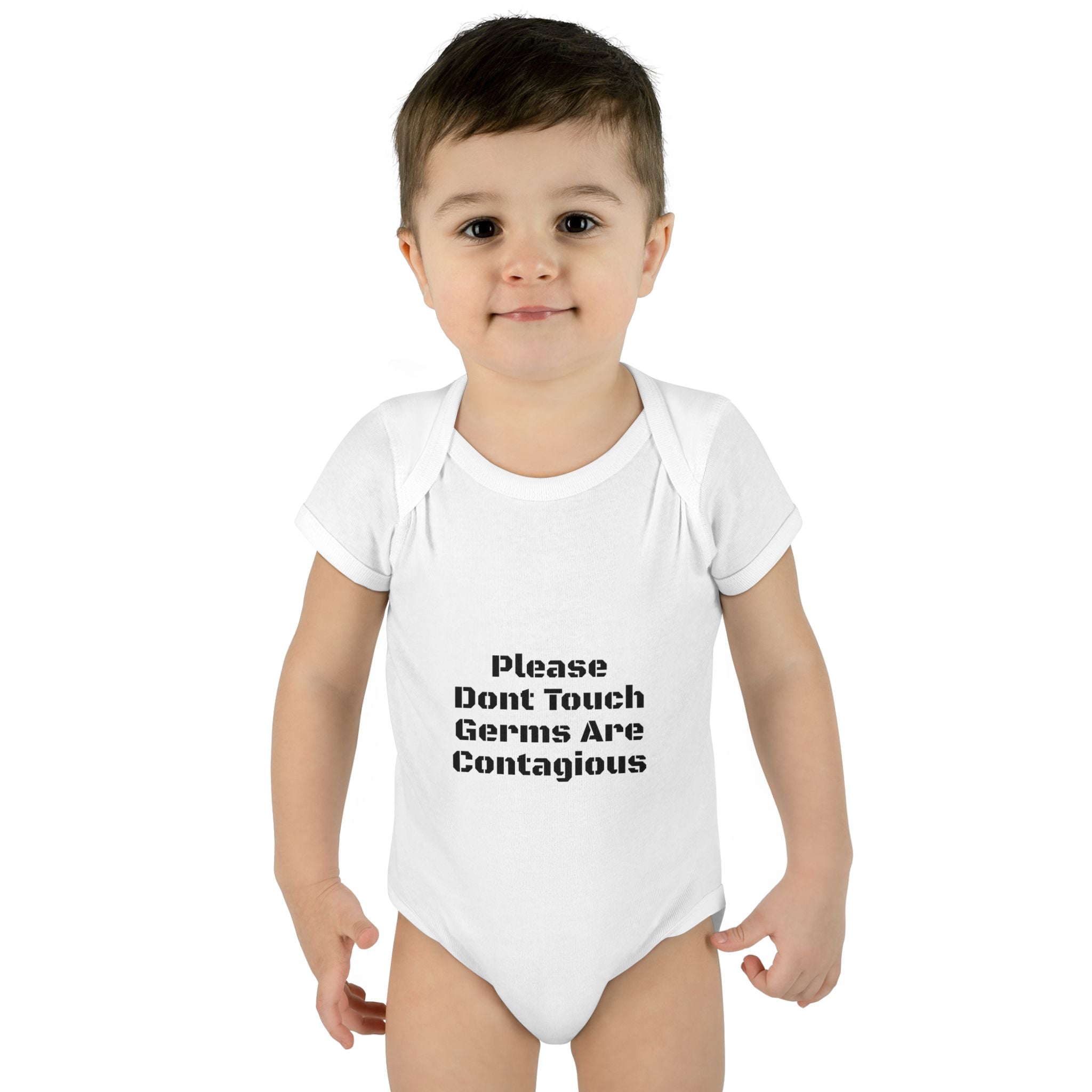 Infant Bodysuit - "Please Don’t Touch Germs Are Contagious" Funny Baby Onesie