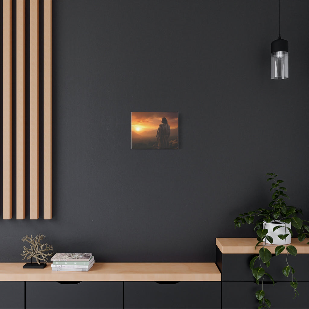 Inspirational Jesus Sunrise Matte Canvas Print — Religious Wall Art for Home & Church