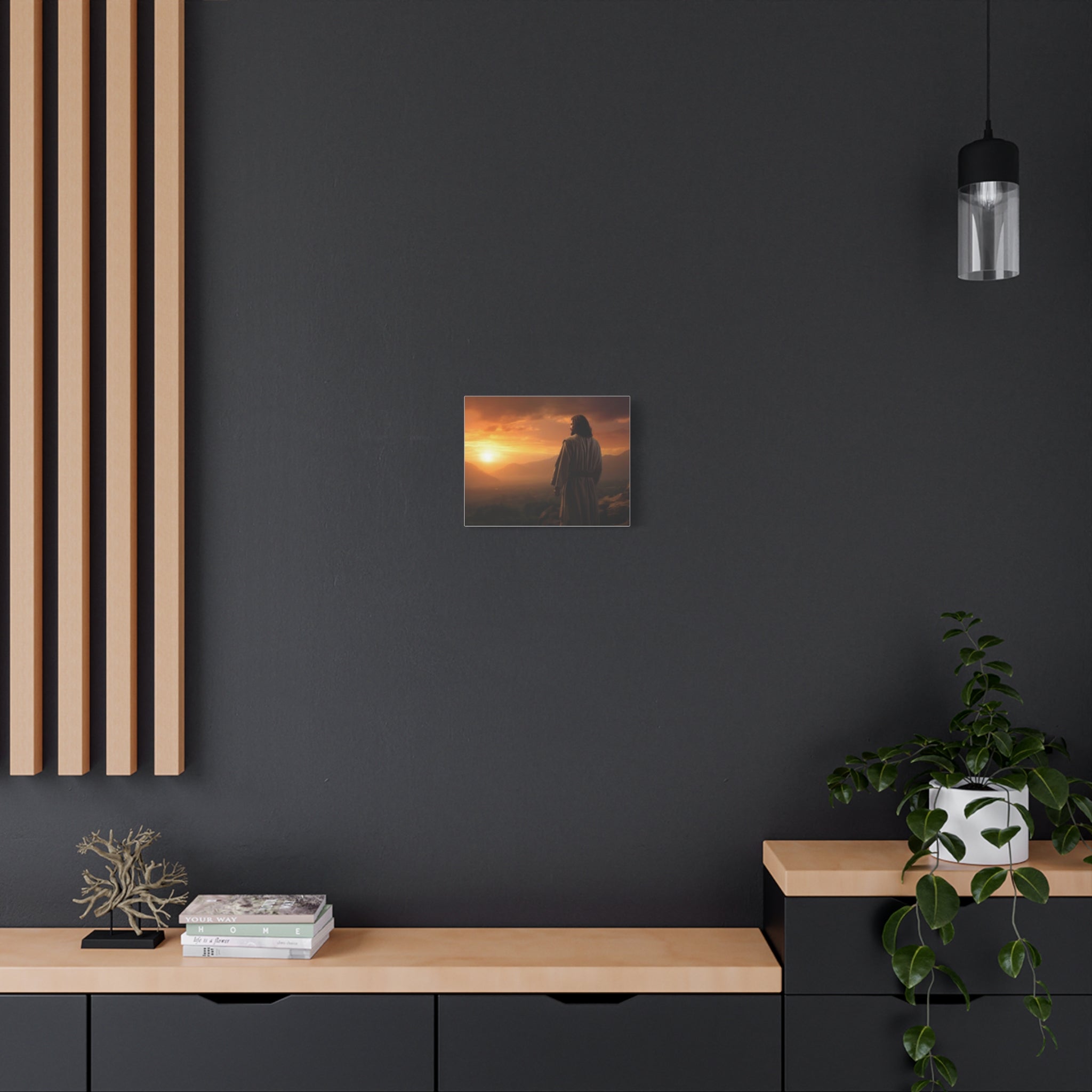 Inspirational Jesus Sunrise Matte Canvas Print — Religious Wall Art for Home & Church