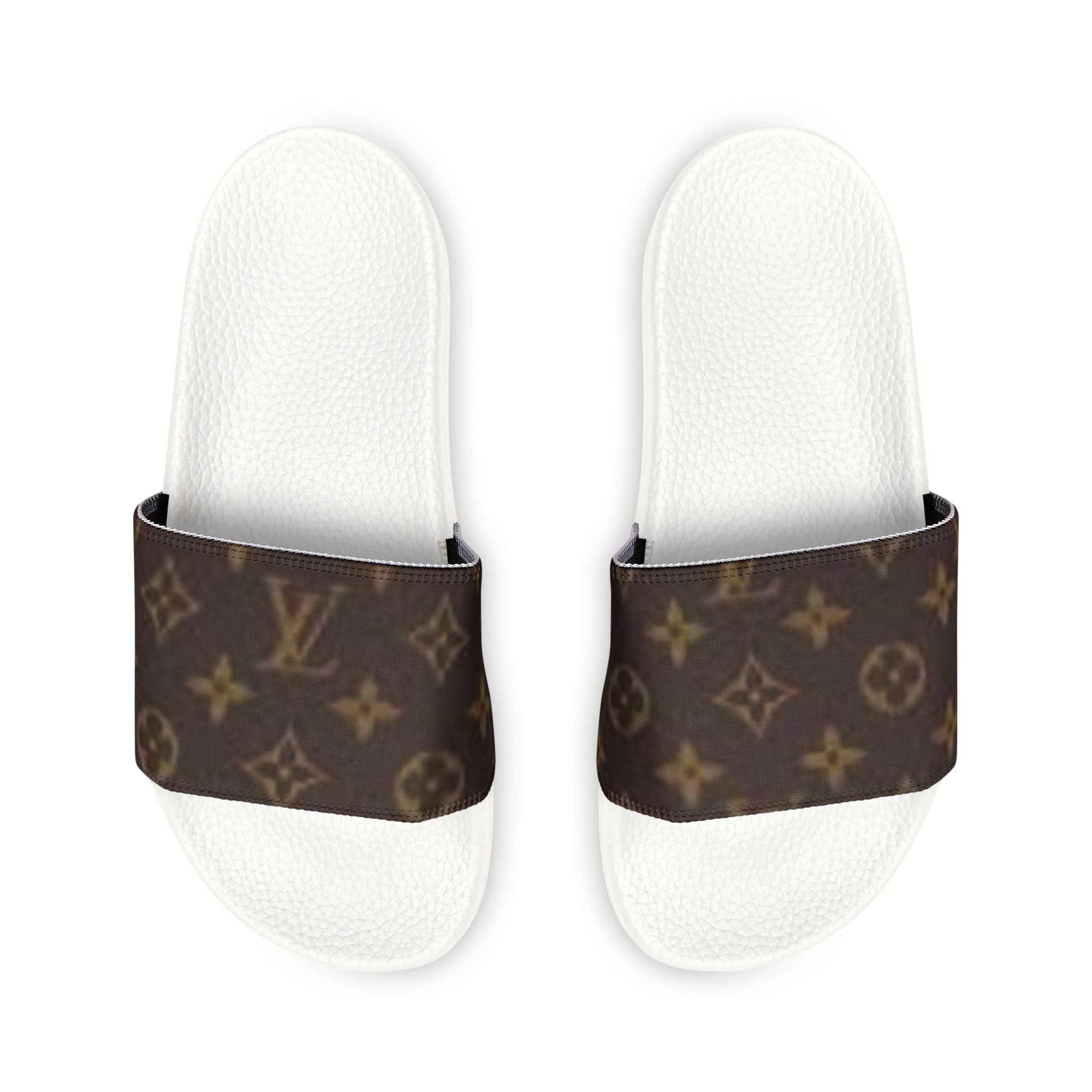 Men's Removable-Strap Slide Sandals — Luxury Monogram Pattern